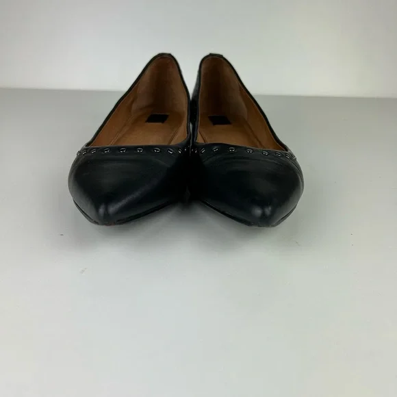 FRYE DARK GUNMETAL LEATHER SIENNA MICRO STUD BALLET FLATS SHOE SIZE 7 - Picture 3 of 12
